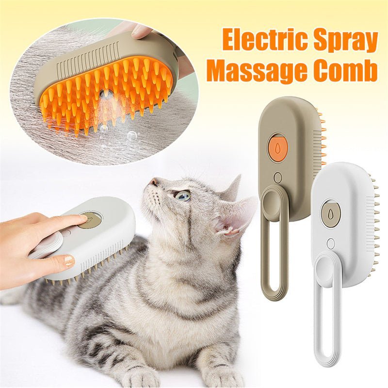 3-in-1 Electric Steam Pet Brush: The Ultimate Grooming Tool for Cats & Dogs - Achevera
