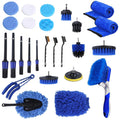 26Pcs Car Detailing Brush Set Complete Cleaning Kit with Drill Brushes & Buffing Pads - Achevera