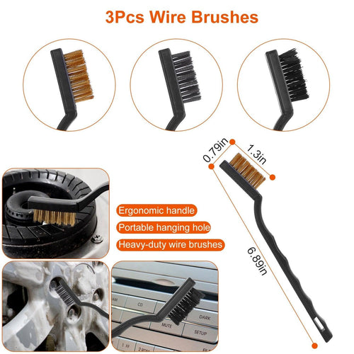 26Pcs Car Detailing Brush Set Complete Cleaning Kit with Drill Brushes & Buffing Pads - Achevera