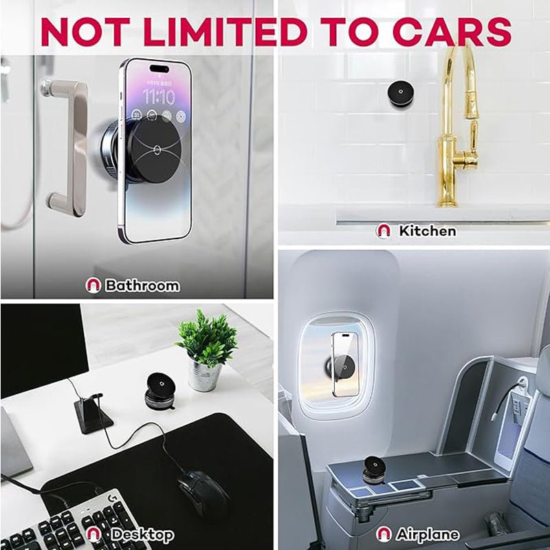 Car Phone Holder, Upgraded 360Adjustable Vacuum Suction 20X Magnets - Achevera