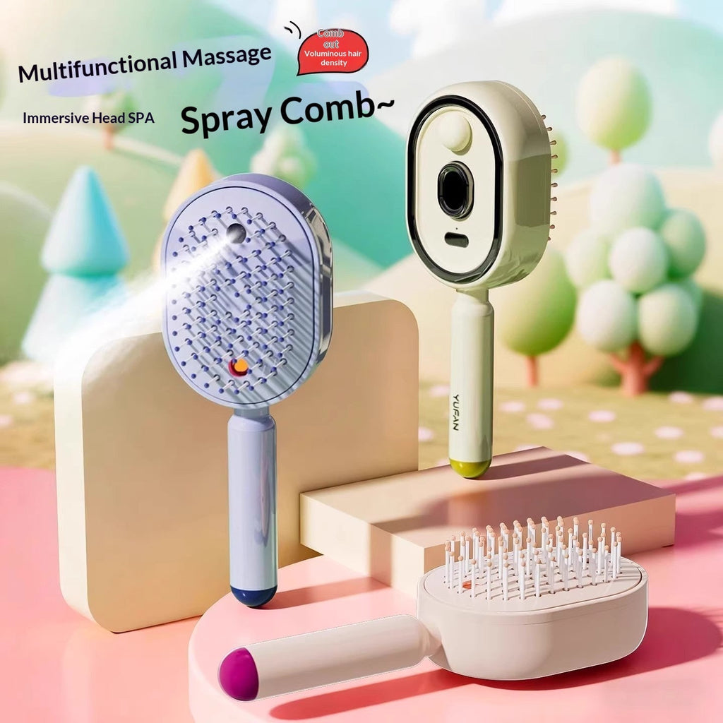 Electric Spray Massage Hair Brush – Anti-Static Hair Care Tool - Achevera