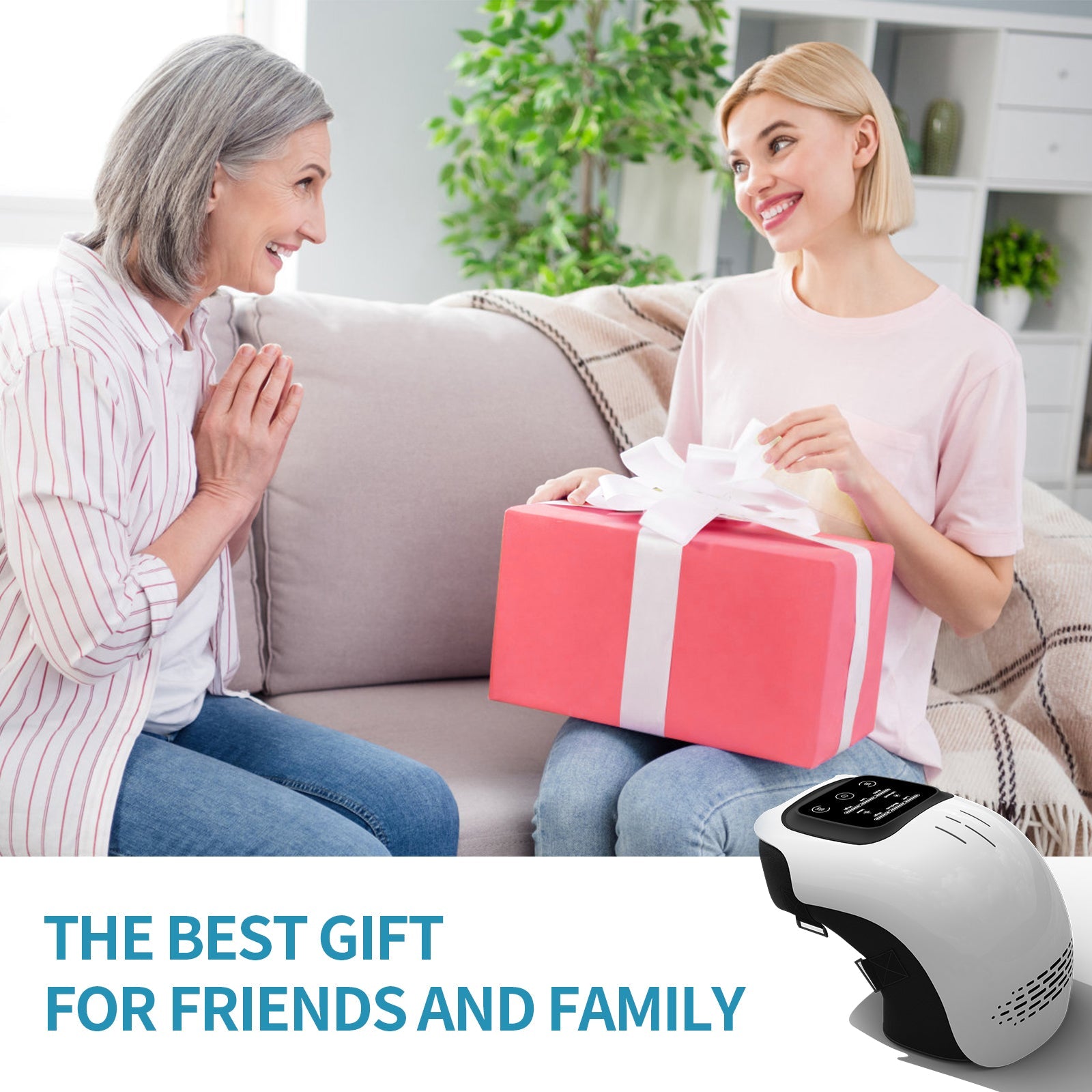 Rechargeable Electric Knee Massager with Infrared Heating for Pain Relief - Achevera