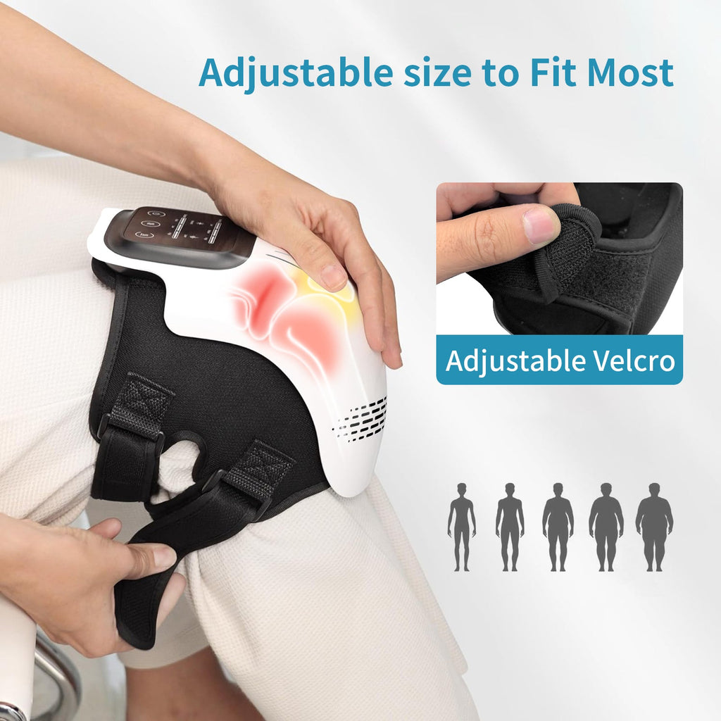 Rechargeable Electric Knee Massager with Infrared Heating for Pain Relief - Achevera