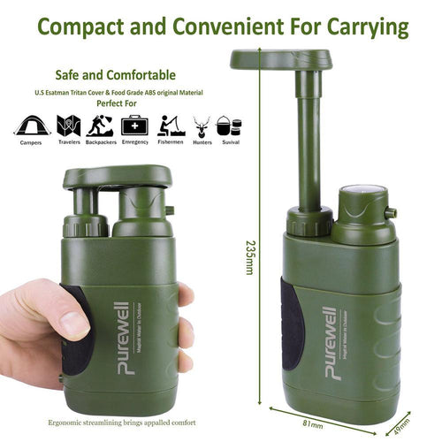 Compact Emergency Water Purifier for Outdoor Survival Gear - Achevera