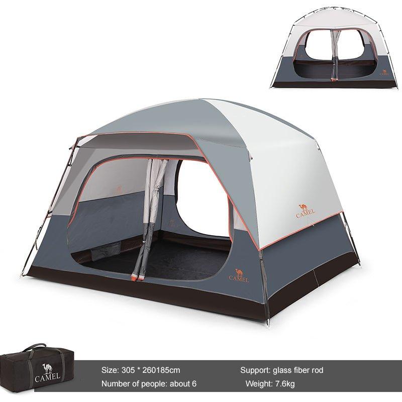 Outdoor Tent Quick Build Glass Pole Waterproof Shading Large Space Rain Camping Travel Tent - Achevera