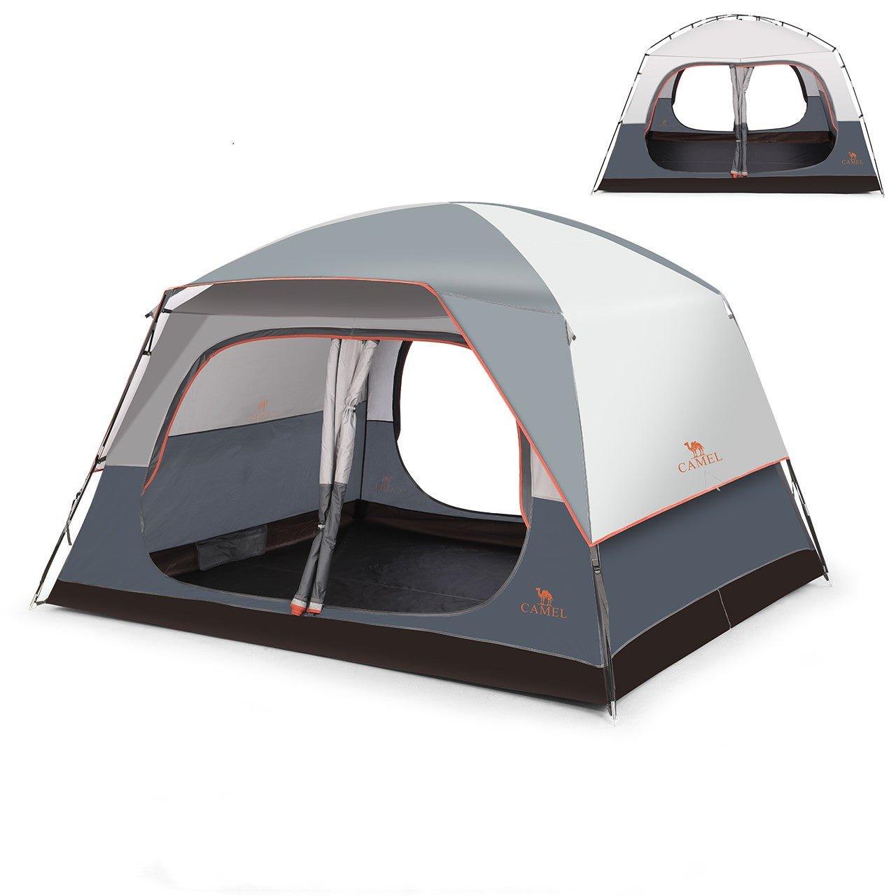 Outdoor Tent Quick Build Glass Pole Waterproof Shading Large Space Rain Camping Travel Tent - Achevera