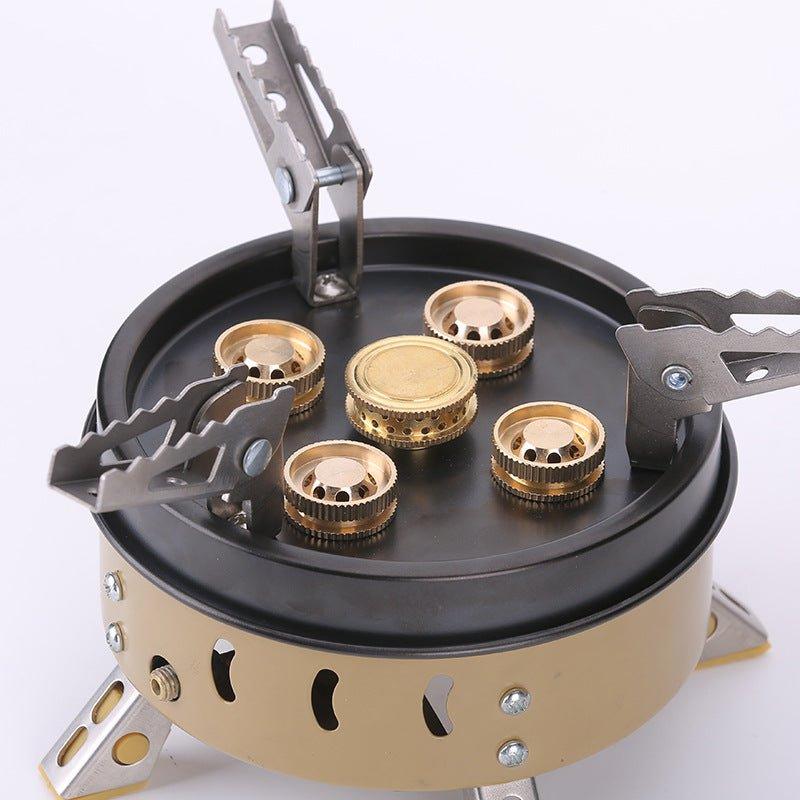 Portable Windproof Camping Cookout Gas Stove Holder Set - Achevera