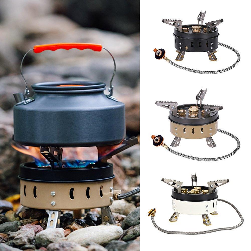 Portable Windproof Camping Cookout Gas Stove Holder Set - Achevera